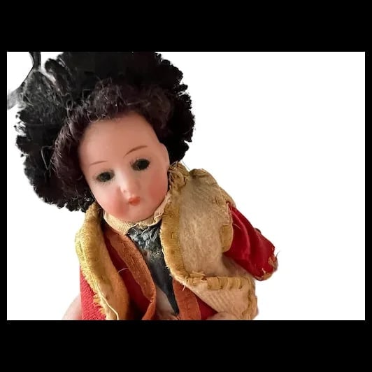 All Original Antique Doll 250 21/0 Germany 6.5 cabinet size Factory costume - 3