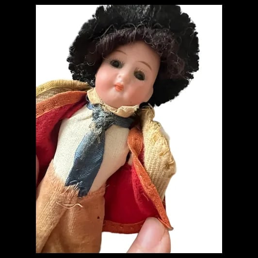 All Original Antique Doll 250 21/0 Germany 6.5 cabinet size Factory costume - 4