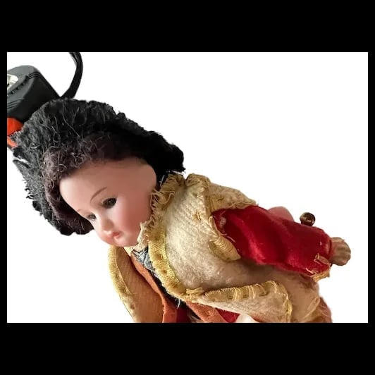 All Original Antique Doll 250 21/0 Germany 6.5 cabinet size Factory costume - 5