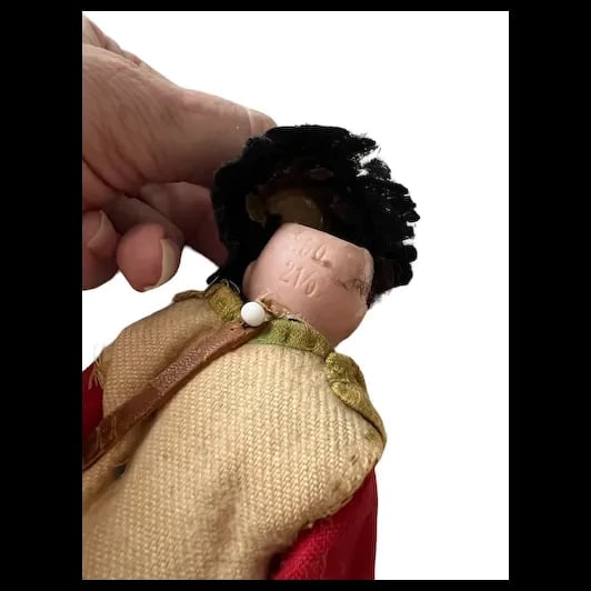 All Original Antique Doll 250 21/0 Germany 6.5 cabinet size Factory costume - 7