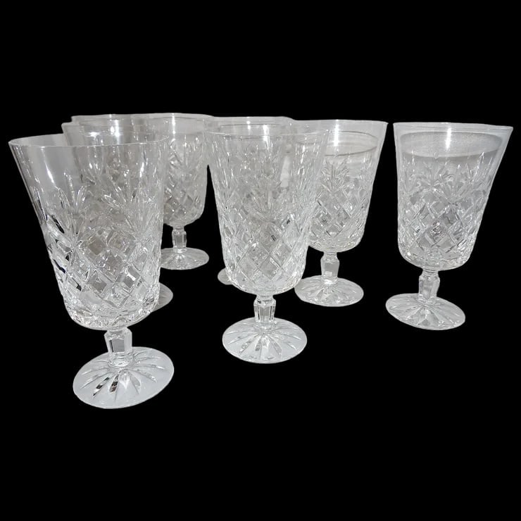LENOX "Charleston" Iced Tea Glass 6 3/4" Hand Blown Lead Crystal: This is for a set of 7 LENOX "Charleston" Iced Tea Glass 6 3/4" Hand Blown Lead Crystal. All glasses are in excellent condition and etched on the base LENOX USA. They ring like a bell when lightly str