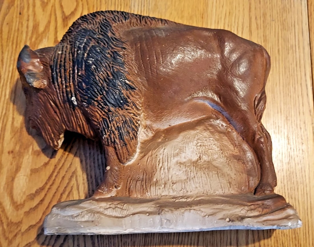 Chalkware Carnival Piece Rare Buffalo Excellent (1 of 2)
