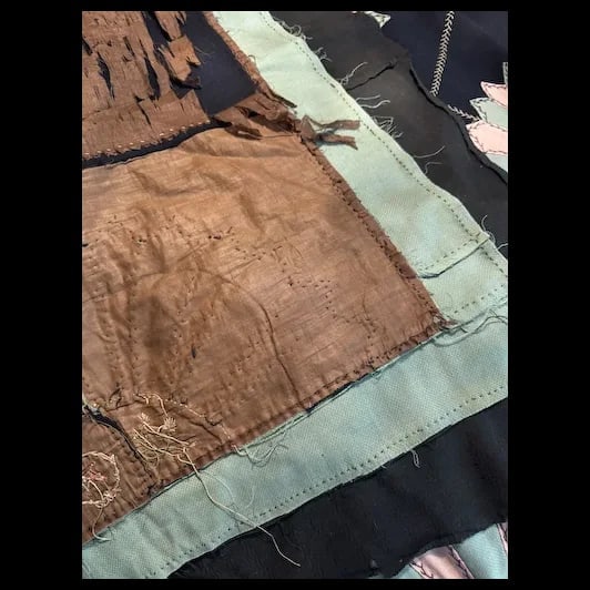 Antique Crazy Quilt Top 72”x82” Hand Stitched Patchwork Wool Quilt - 11