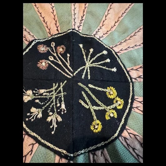 Antique Crazy Quilt Top 72”x82” Hand Stitched Patchwork Wool Quilt - 5