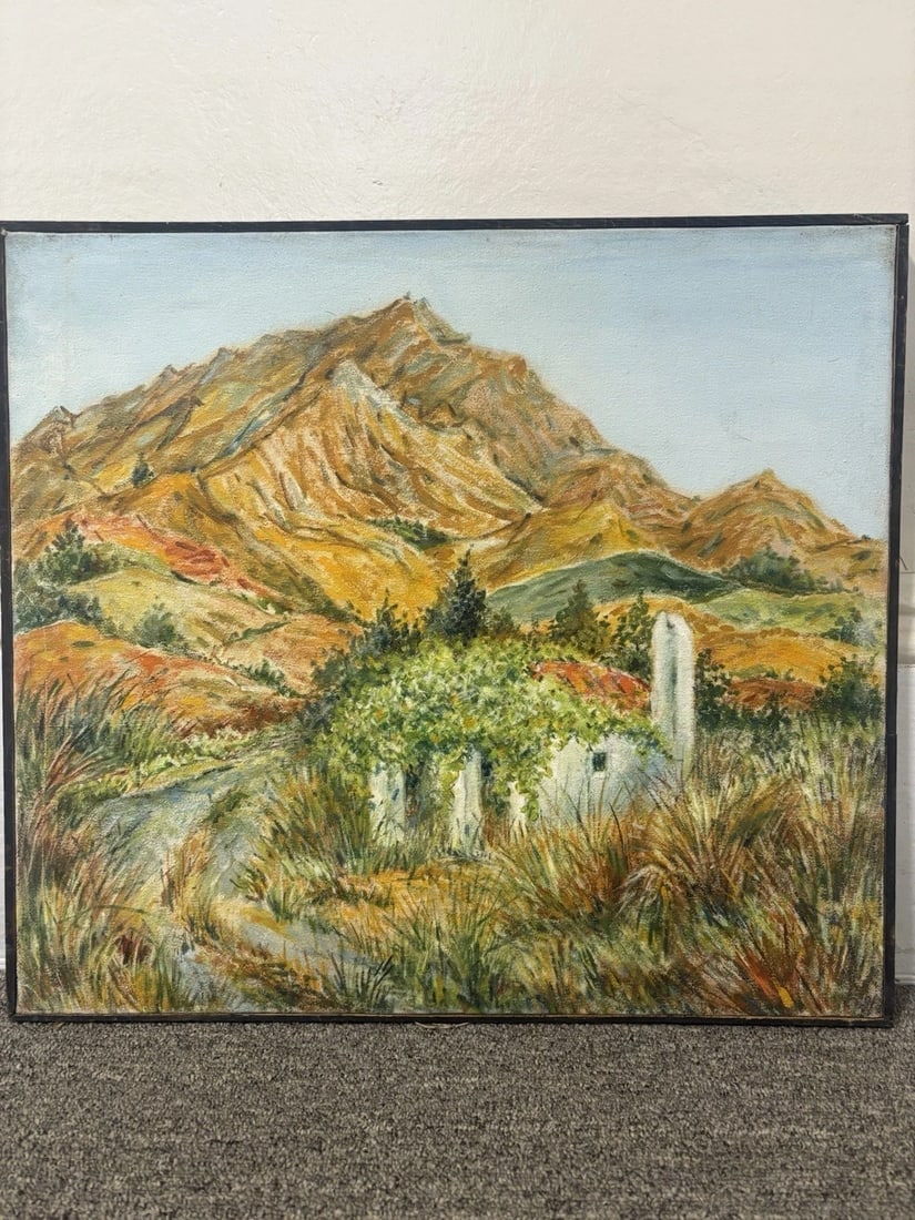 Paul Jack Maroon Oil On Canvas Sierra Nevada Mts California Landscape Painting - 2