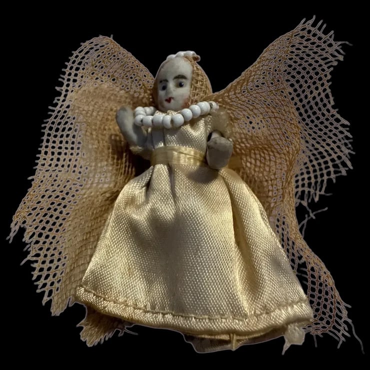 Angel all Bisque Antique 2 1/4" jointed arms and legs Factory Original (1 of 5)