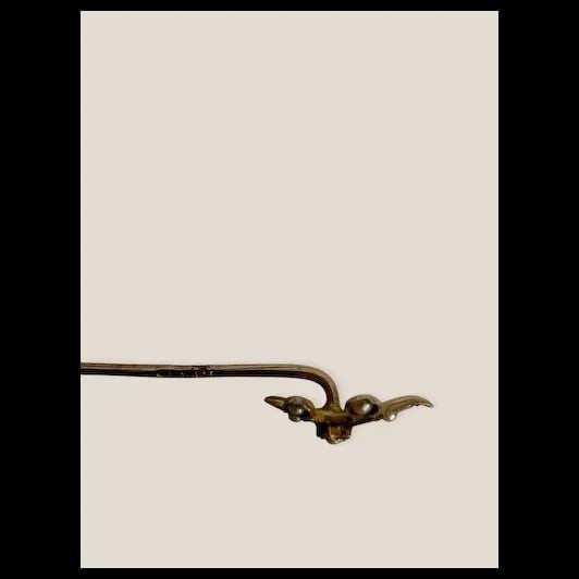 Antique Victorian Fleur de leaf 10k Gold w/seed pearls PIN - 4