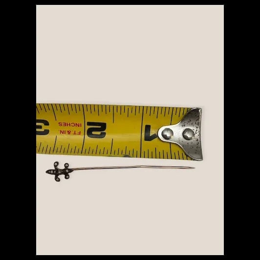 Antique Victorian Fleur de leaf 10k Gold w/seed pearls PIN - 8