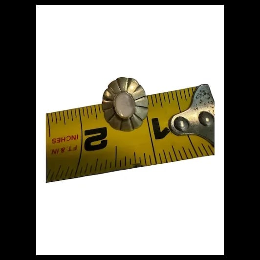 Vintage sterling silver & mother of pearl Zuni clip on earrings - 10