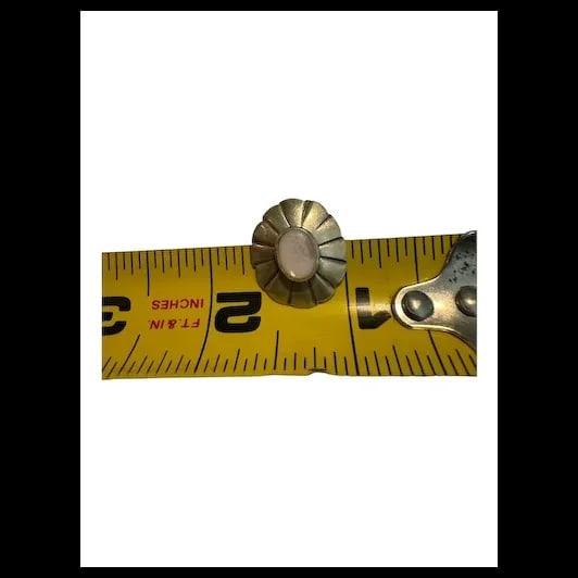 Vintage sterling silver & mother of pearl Zuni clip on earrings - 11