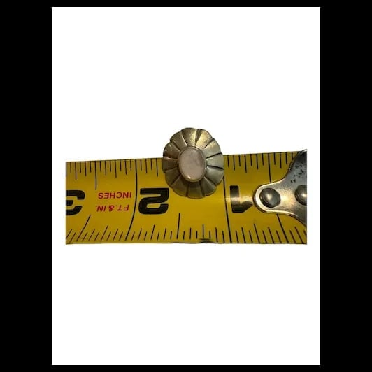 Vintage sterling silver & mother of pearl Zuni clip on earrings - 9