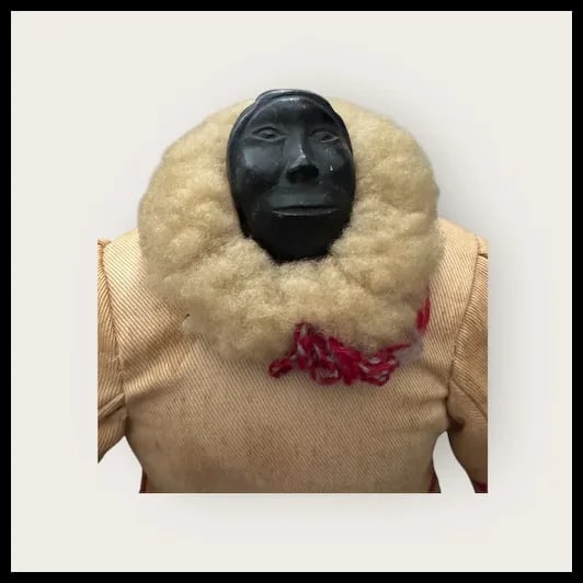 Vintage Eskimo Soapstone Doll CANADA 13" - 3