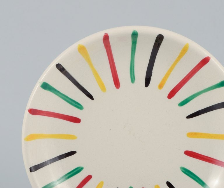 Longchamp, France, hand painted, ten small faience plates. - 2