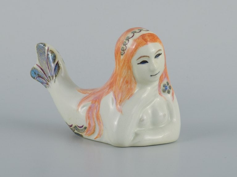 Doreen Middelboe for Aluminia/Royal Copenhagen, faience mermaid figure. (1 of 6)