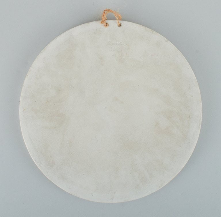 Bing & Grøndahl after Thorvaldsen. Antique biscuit wall plaque with angels in relief. 1870/80s. - 6