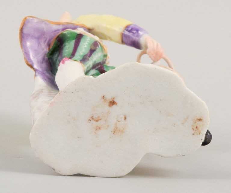 Presumably German porcelain figure, man with flower basket, 19th century. - 7