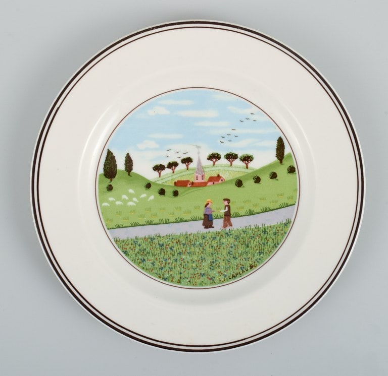 Villeroy & Boch, design Gérard Laplau. A set of six porcelain plates. - 5