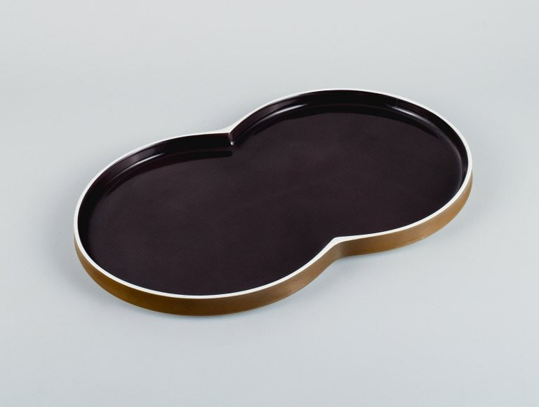 Arzberg, Chromatics, Germany, large modernist porcelain tray in golden brown. - 3