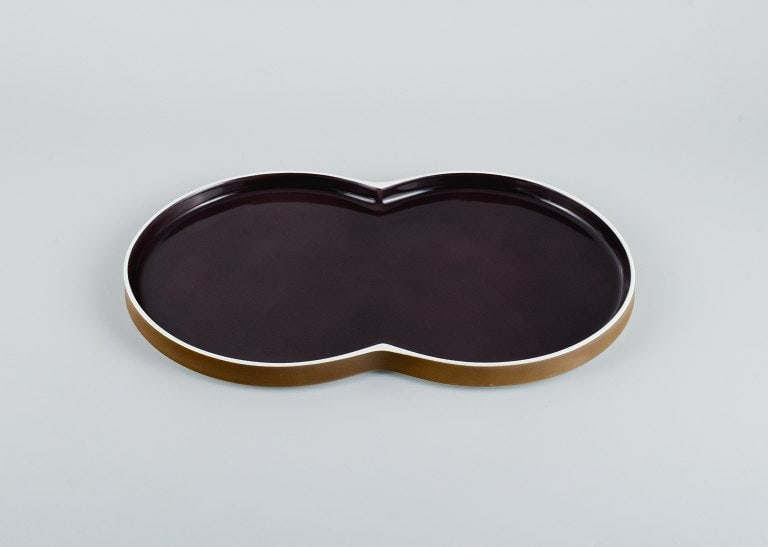 Arzberg, Chromatics, Germany, large modernist porcelain tray in golden brown. - 4