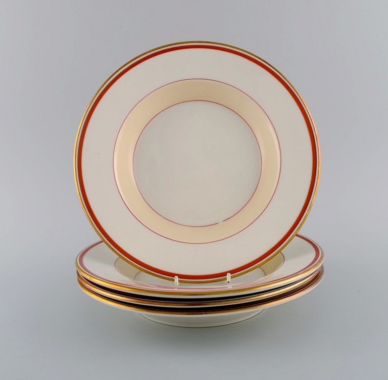 Christian Joachim for Royal Copenhagen. "The Spanish pattern". Four deep plates in hand-painted (1 of 6)