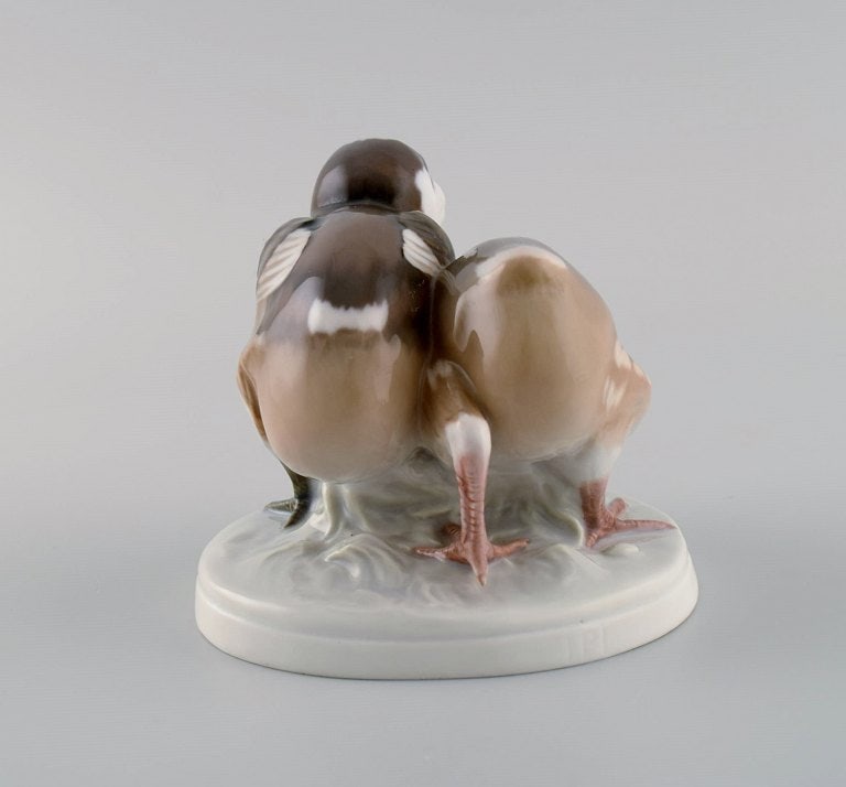 Rare Bing & Grøndahl porcelain figure. Two birds. Model number 1778. Early 20th century. - 3