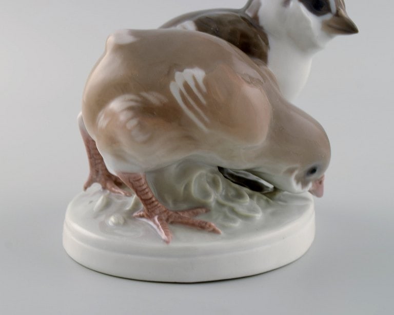 Rare Bing & Grøndahl porcelain figure. Two birds. Model number 1778. Early 20th century. - 7