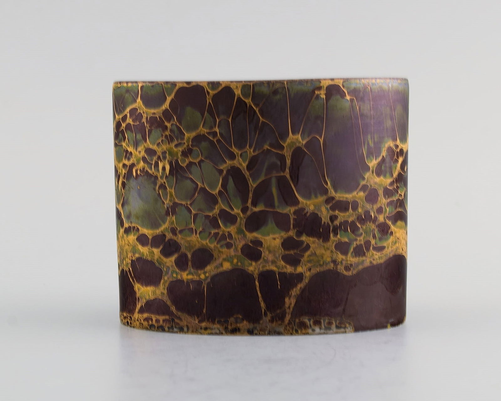 H. Dresler for Rosenthal. Vase and candle holder in hand-painted porcelain. Beautiful marbled gold - 2