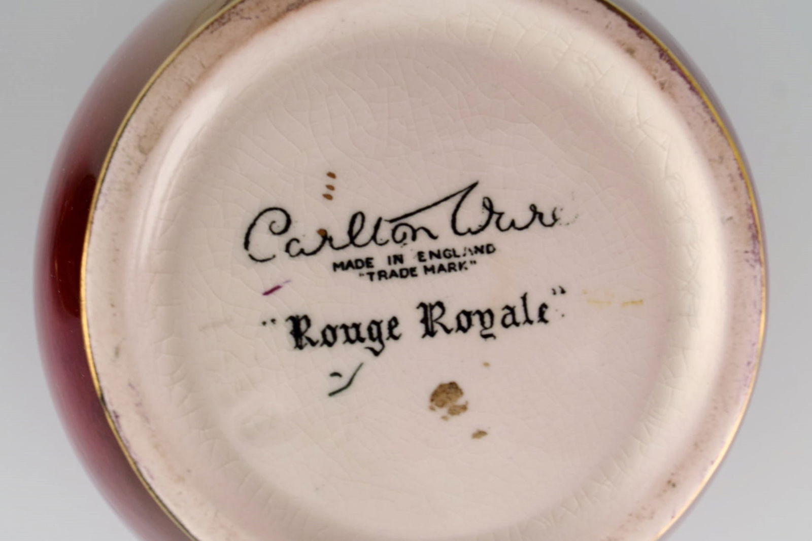 Carlton Ware, England. Large Rouge Royale lidded vase in hand-painted porcelain. Beautiful luster - 6