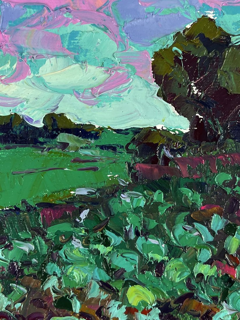 Oil painting Vegetable Garden in Front of the House Oksana Ivanyuk - 4