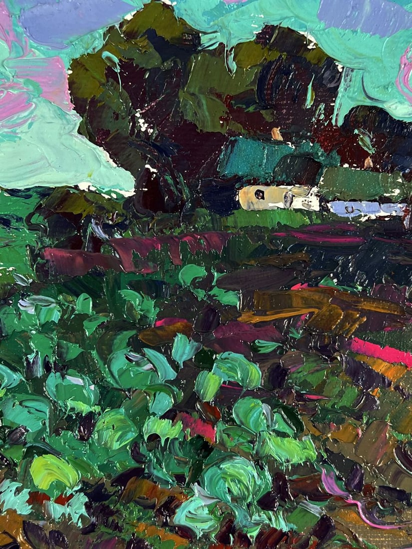 Oil painting Vegetable Garden in Front of the House Oksana Ivanyuk - 8