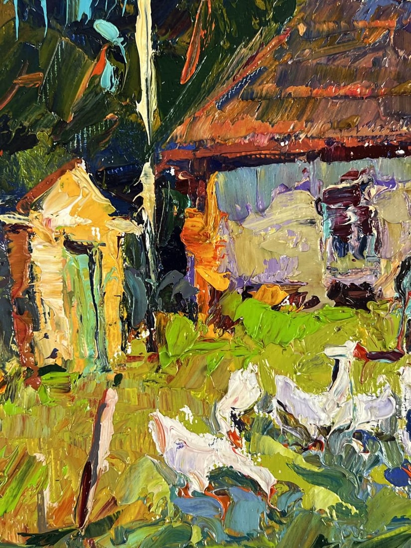 Oil painting Geese in the Yard Oksana Ivanyuk - 5