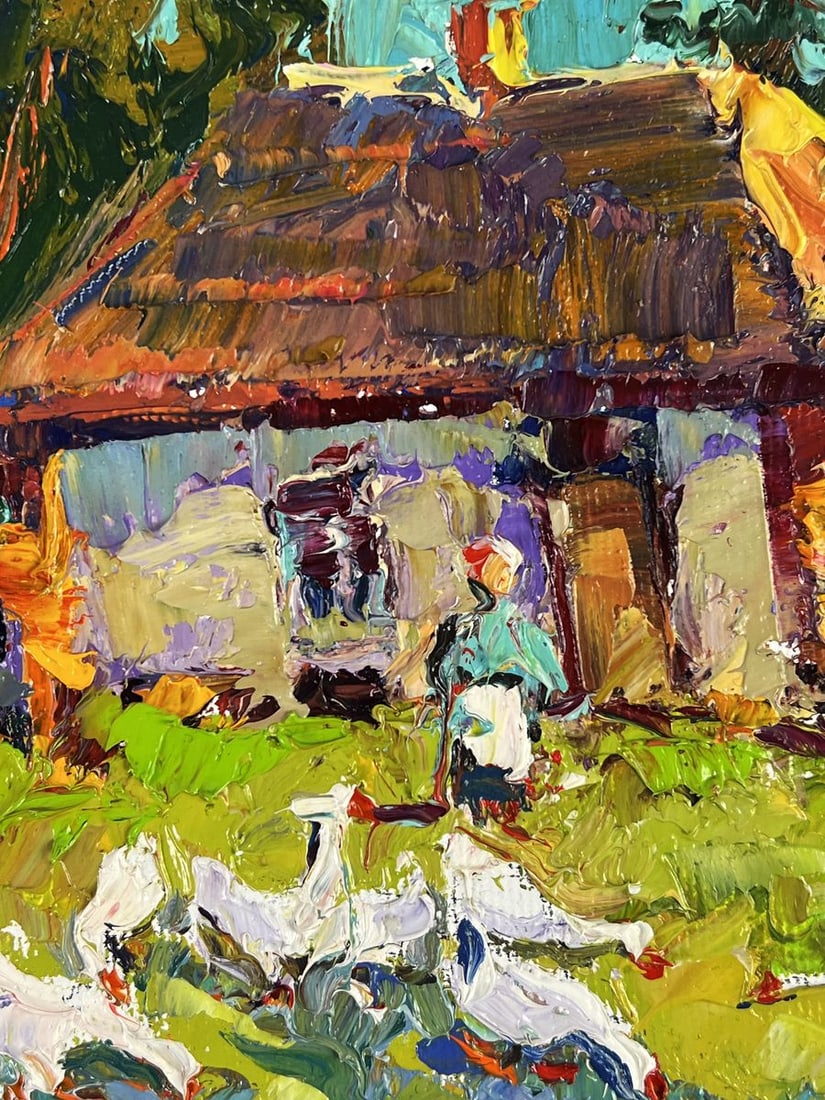 Oil painting Geese in the Yard Oksana Ivanyuk - 6