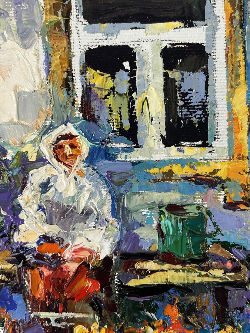 Oil painting Flower garden near the house Oksana Ivanyuk - 7