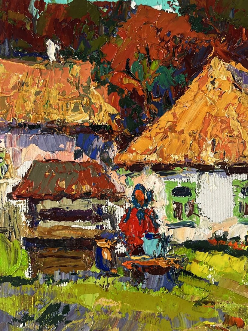 Oil painting Well Near the House Oksana Ivanyuk - 4