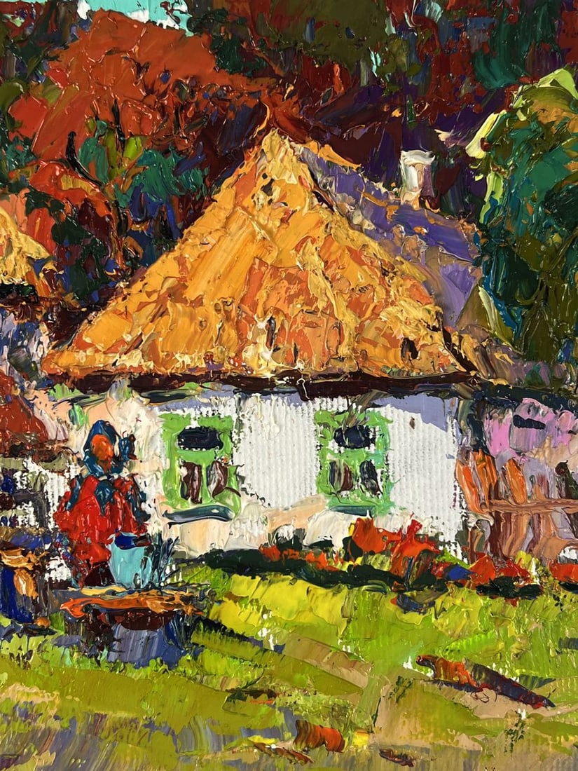 Oil painting Well Near the House Oksana Ivanyuk - 8