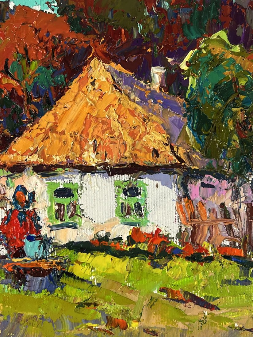 Oil painting Well Near the House Oksana Ivanyuk - 9
