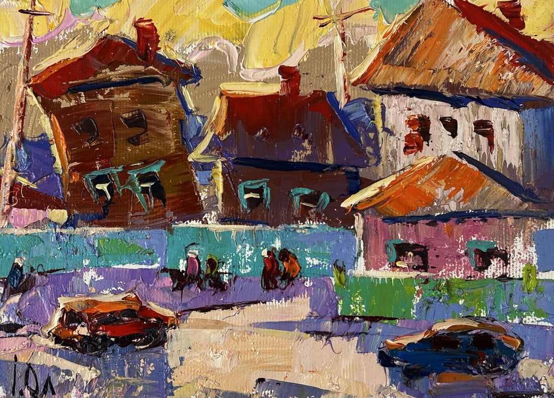 Oil painting A busy city street Oleksiy Ivanyuk - 3
