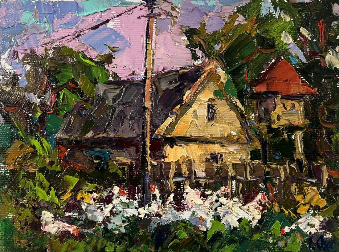 Oil painting Evening house Oksana Ivanyuk - 3