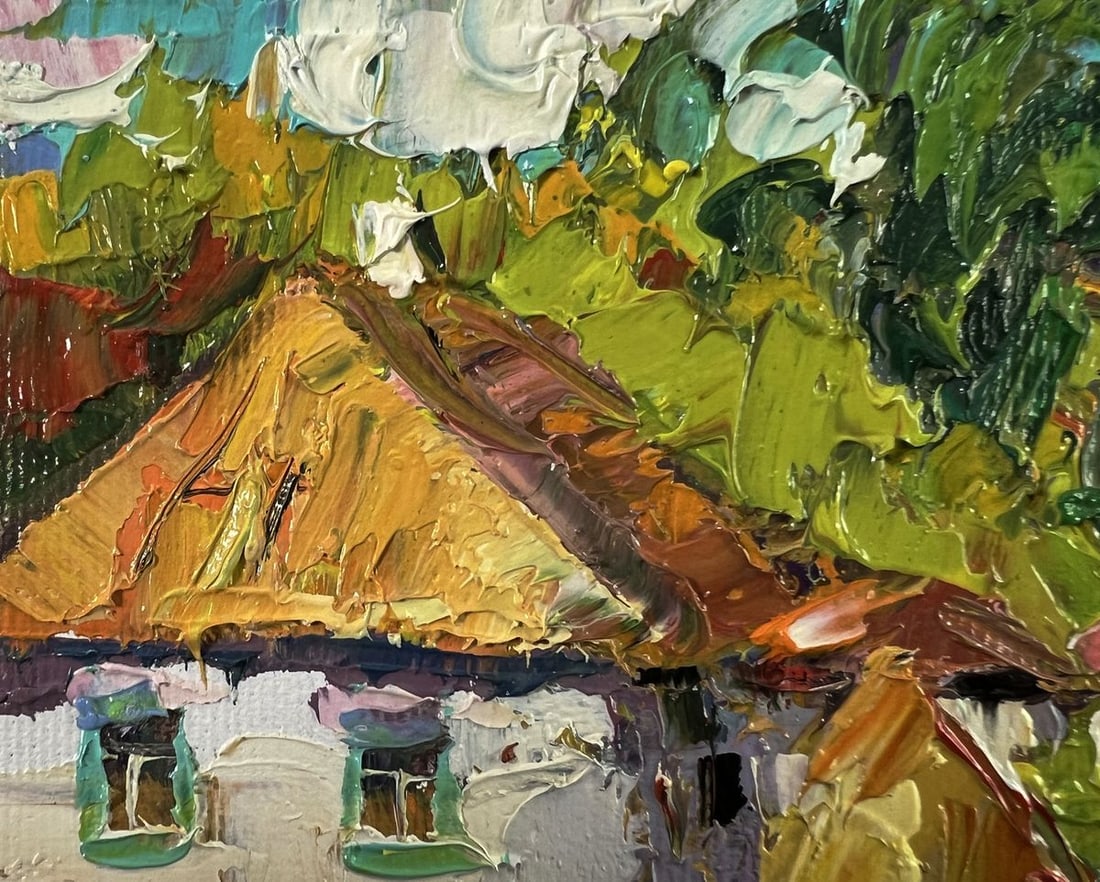 Oil painting A village yard with an apiary Oksana Ivanyuk - 7