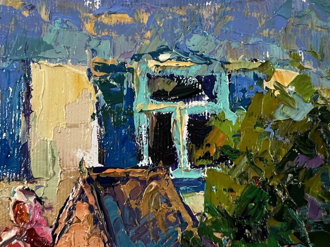 Oil painting At the well in the yard Oksana Ivanyuk - 4