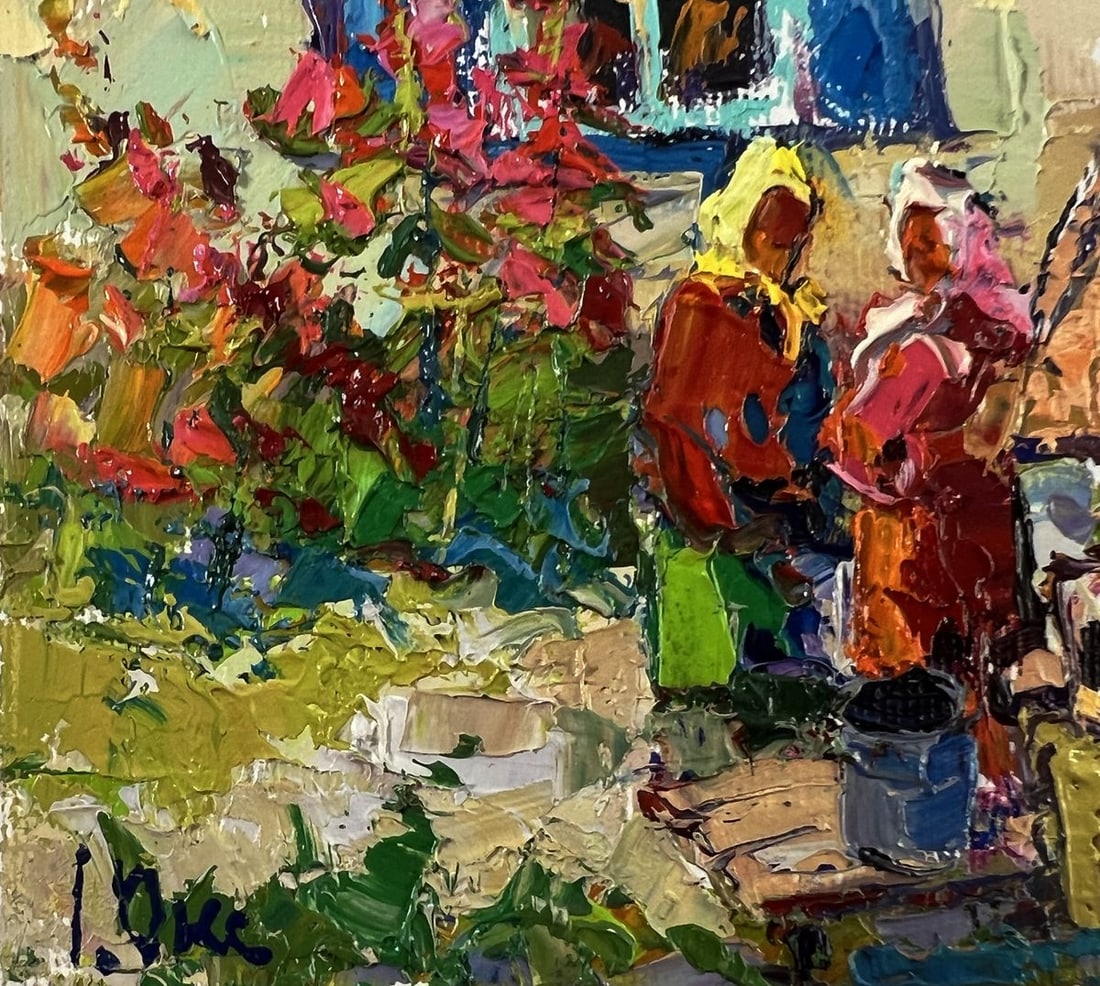 Oil painting At the well in the yard Oksana Ivanyuk - 6