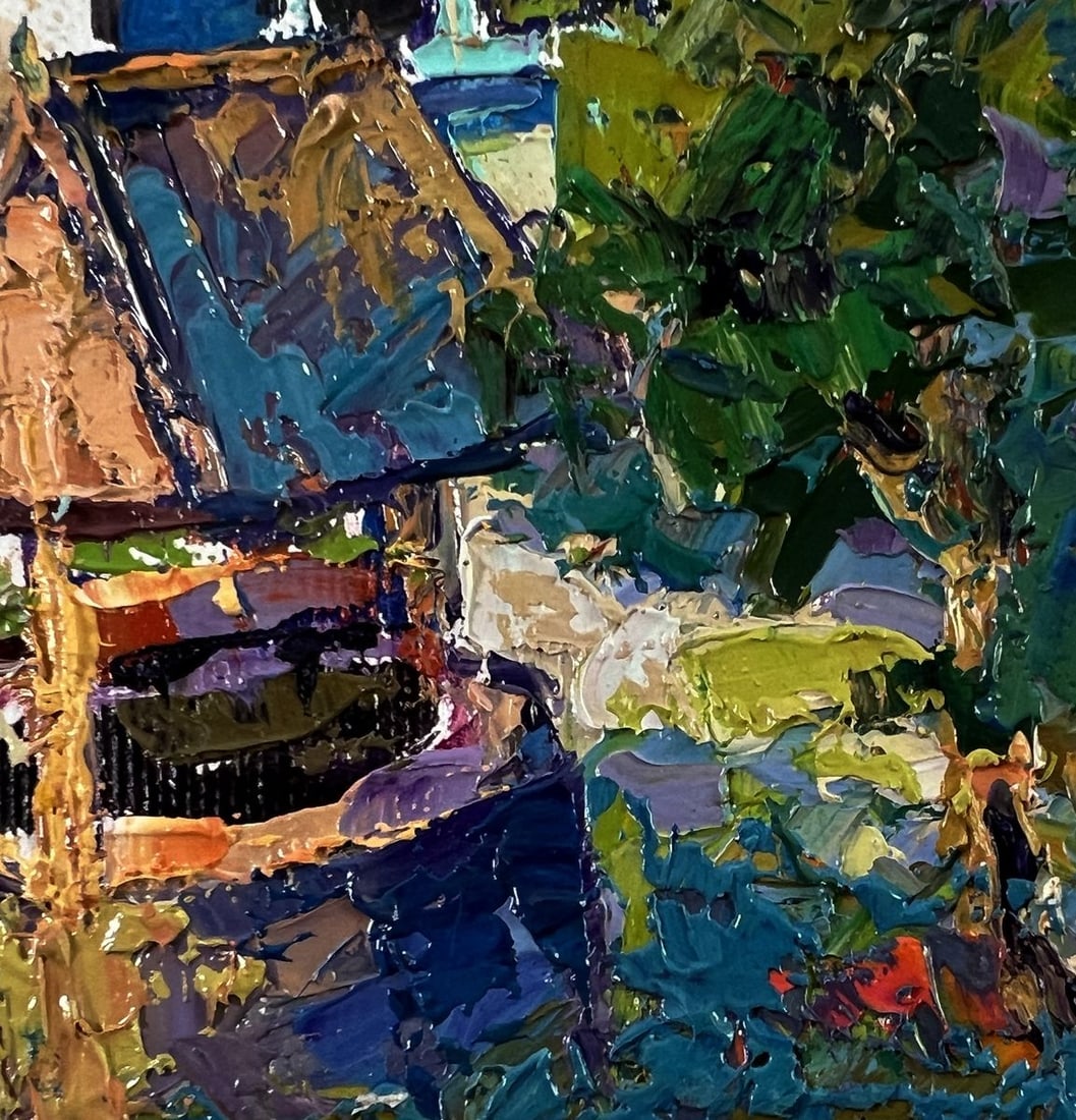 Oil painting At the well in the yard Oksana Ivanyuk - 7