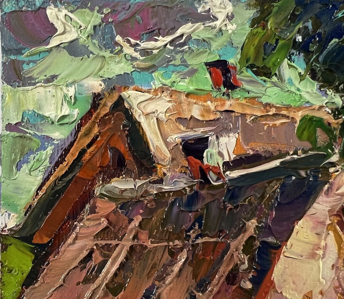 Oil painting Summer village day Oleksiy Ivanyuk - 7