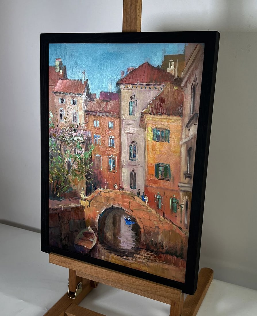 Oil painting City with a river Yuriy Suprunchuk - 2