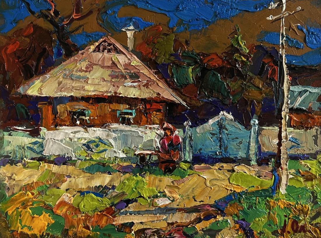 Oil painting Relaxing on a bench Alex Kalenyuk - 3