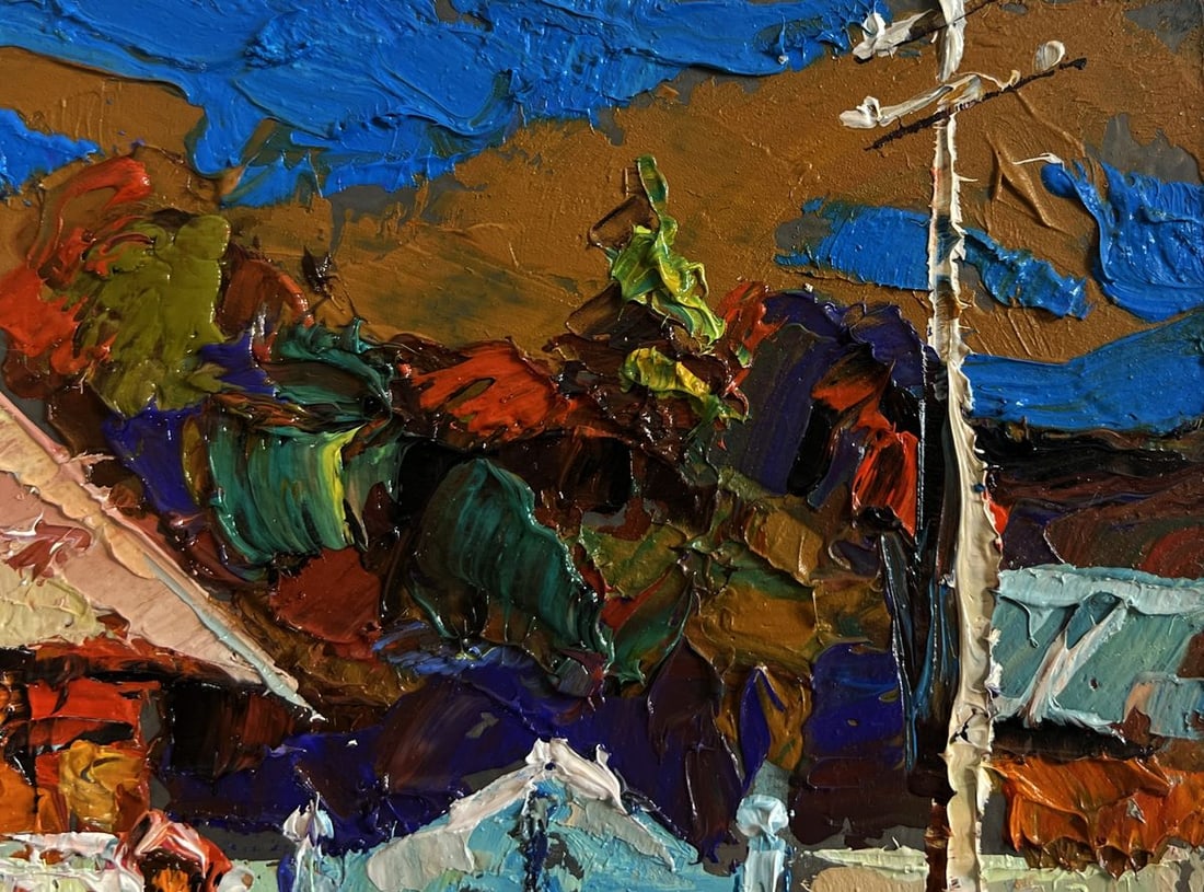 Oil painting Relaxing on a bench Alex Kalenyuk - 4