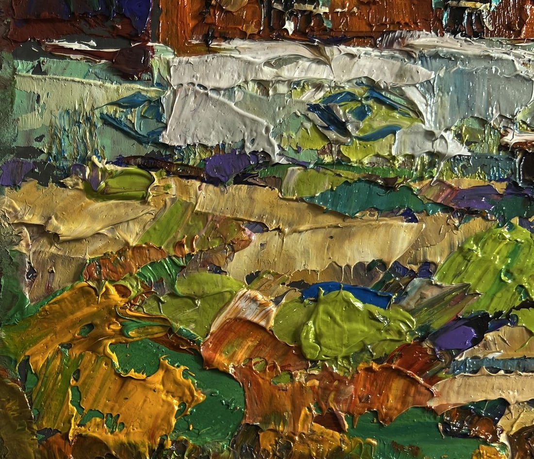 Oil painting Relaxing on a bench Alex Kalenyuk - 5