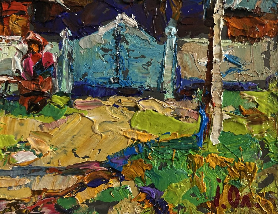 Oil painting Relaxing on a bench Alex Kalenyuk - 7