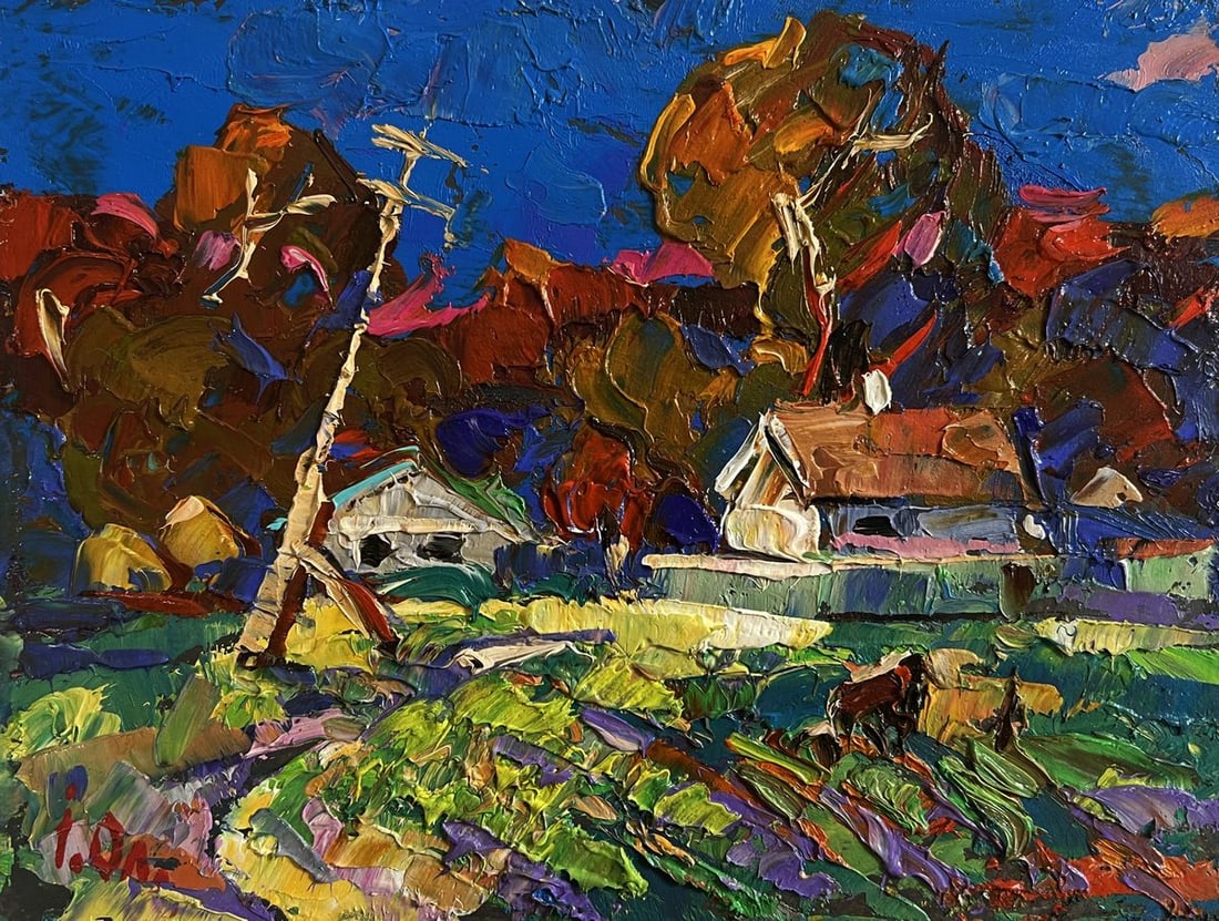 Oil painting Autumn has come to the village Alex Kalenyuk - 3