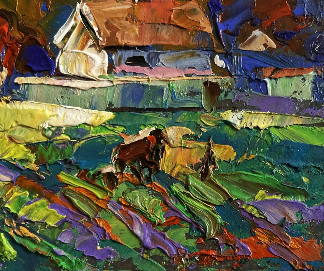 Oil painting Autumn has come to the village Alex Kalenyuk - 5